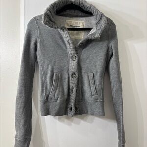 Abercrombie & Fitch Gray Sweater Jacket